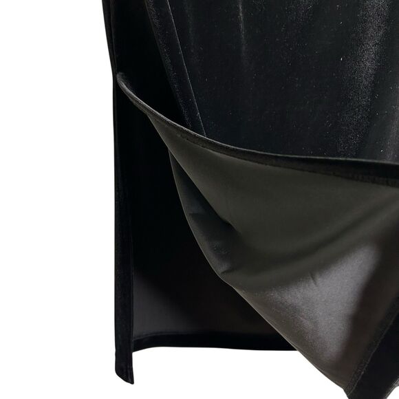 Black Velvet Maxi Skirt Size Medium Petite Stretch Y2K Whimsigoth Witchy Fairy - Picture 3 of 8